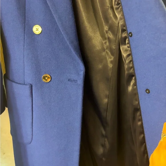 Michael Kors Royal Blue Pea Coat with Gold Buttons Size 2 / 4 - Picture 6 of 8